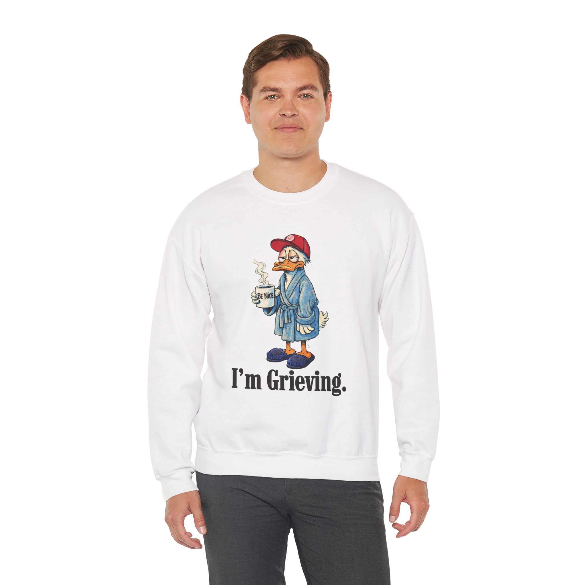 Be Nice. I'm Grieving. Unisex Heavy Blend™ Crewneck Sweatshirt