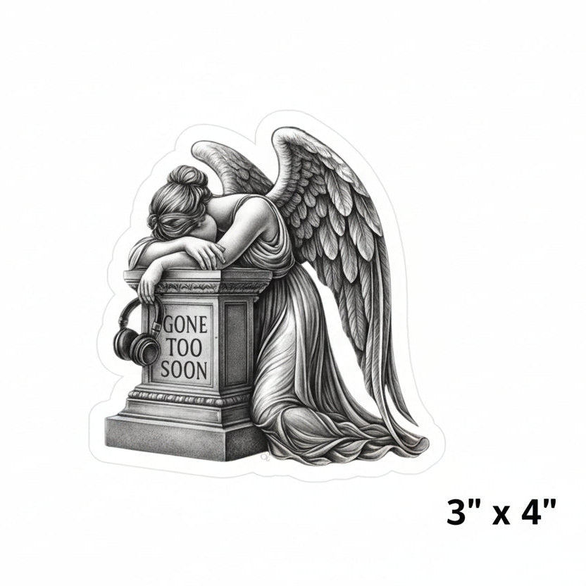 Gone Too Soon Sticker – Memorial Sticker for Loss – Sympathy Gift – Grief Remembrance Decal – Waterproof Vinyl Sticker