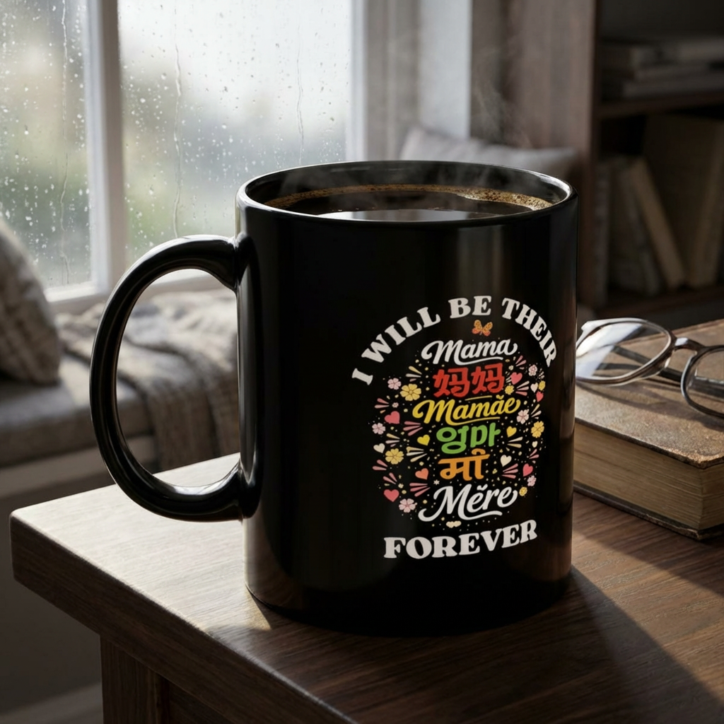 Mama Forever Memorial Mug — "I Will Be Their Mama Forever" in 6 Languages (11oz & 15oz)
