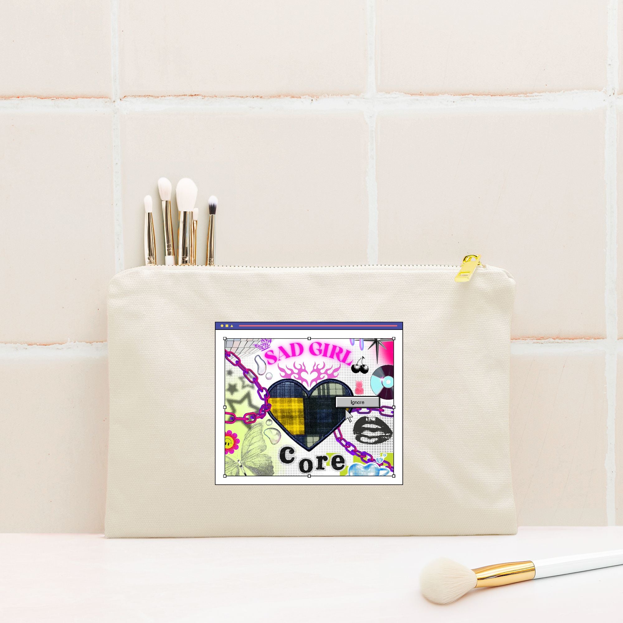 Y2K Sad Girl Core Cosmetic Bag