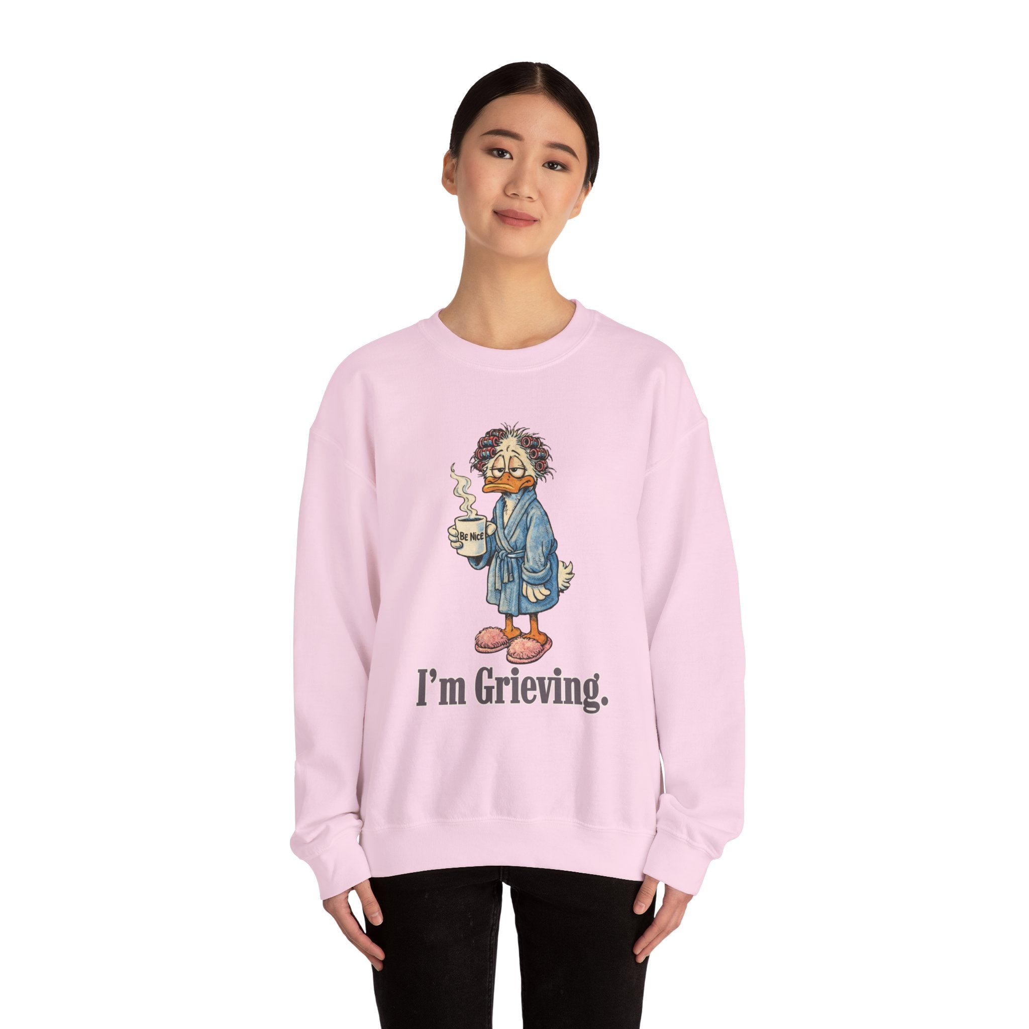 Be Nice. I'm Grieving. Unisex Heavy Blend™ Crewneck Sweatshirt