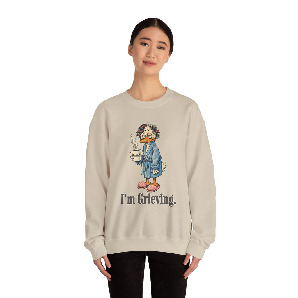 Be Nice. I'm Grieving. Unisex Heavy Blend™ Crewneck Sweatshirt