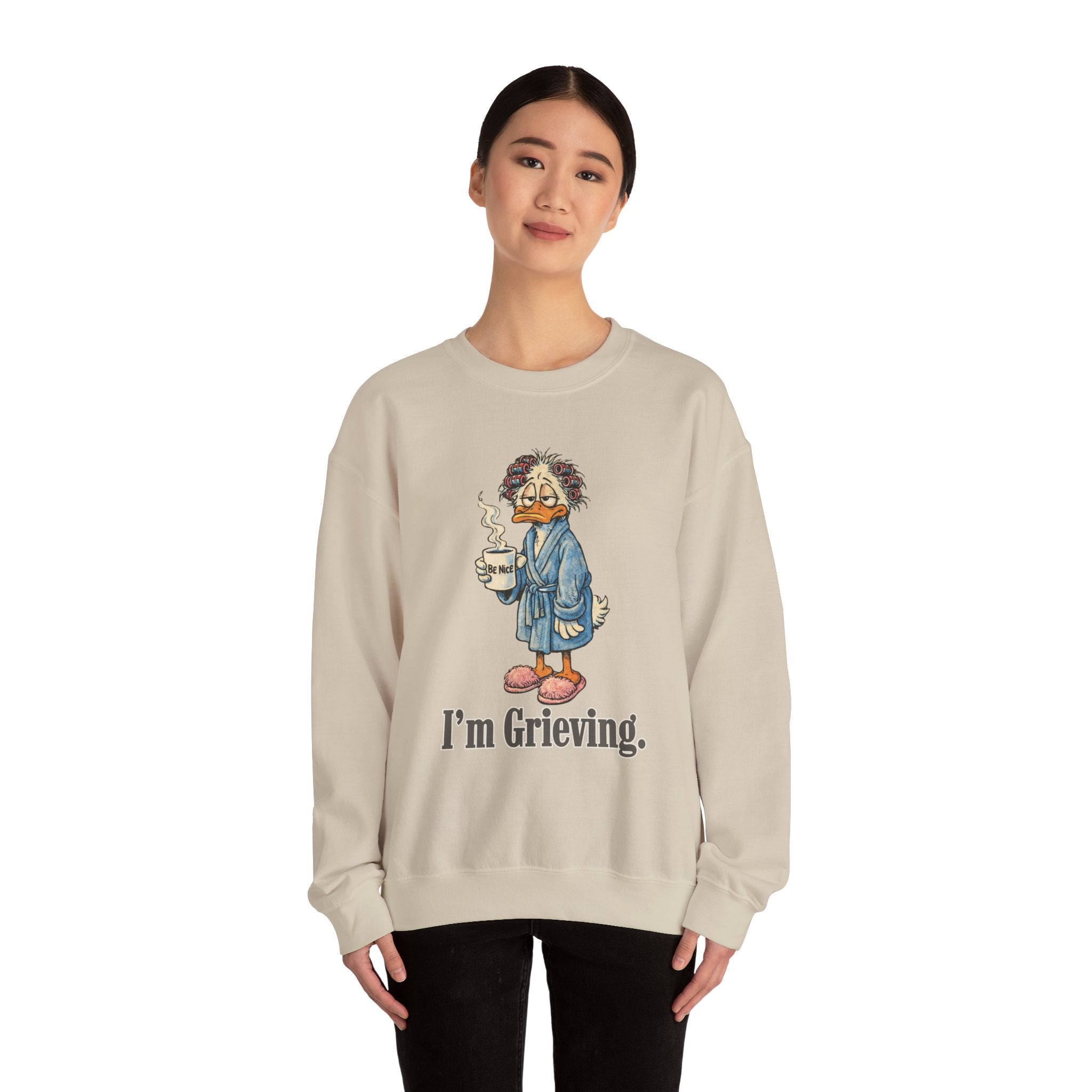 Be Nice. I'm Grieving. Unisex Heavy Blend™ Crewneck Sweatshirt