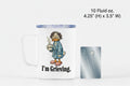 Be Nice. I'm Grieving. Travel Mug w/ Lid 10 oz. (girl duck)