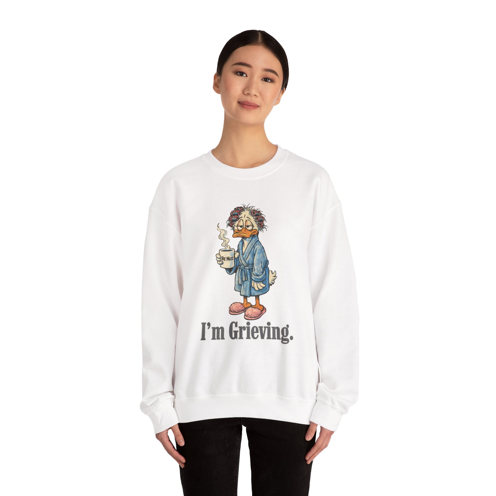 Be Nice. I'm Grieving. Unisex Heavy Blend™ Crewneck Sweatshirt