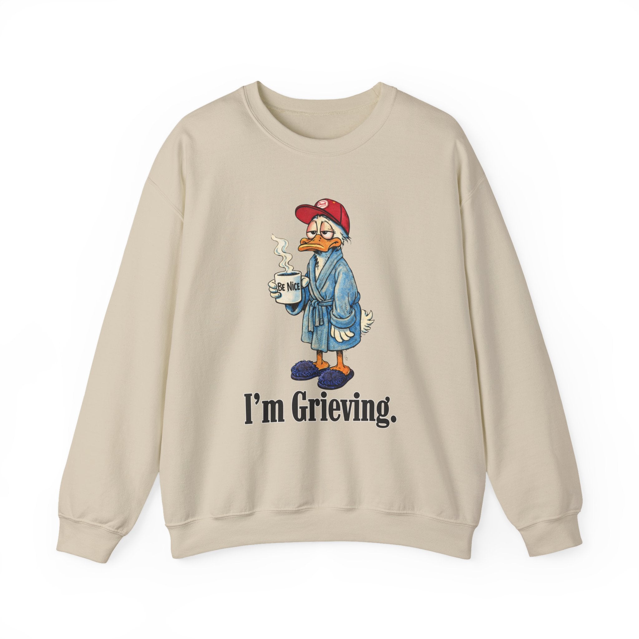 Be Nice. I'm Grieving. Unisex Heavy Blend™ Crewneck Sweatshirt