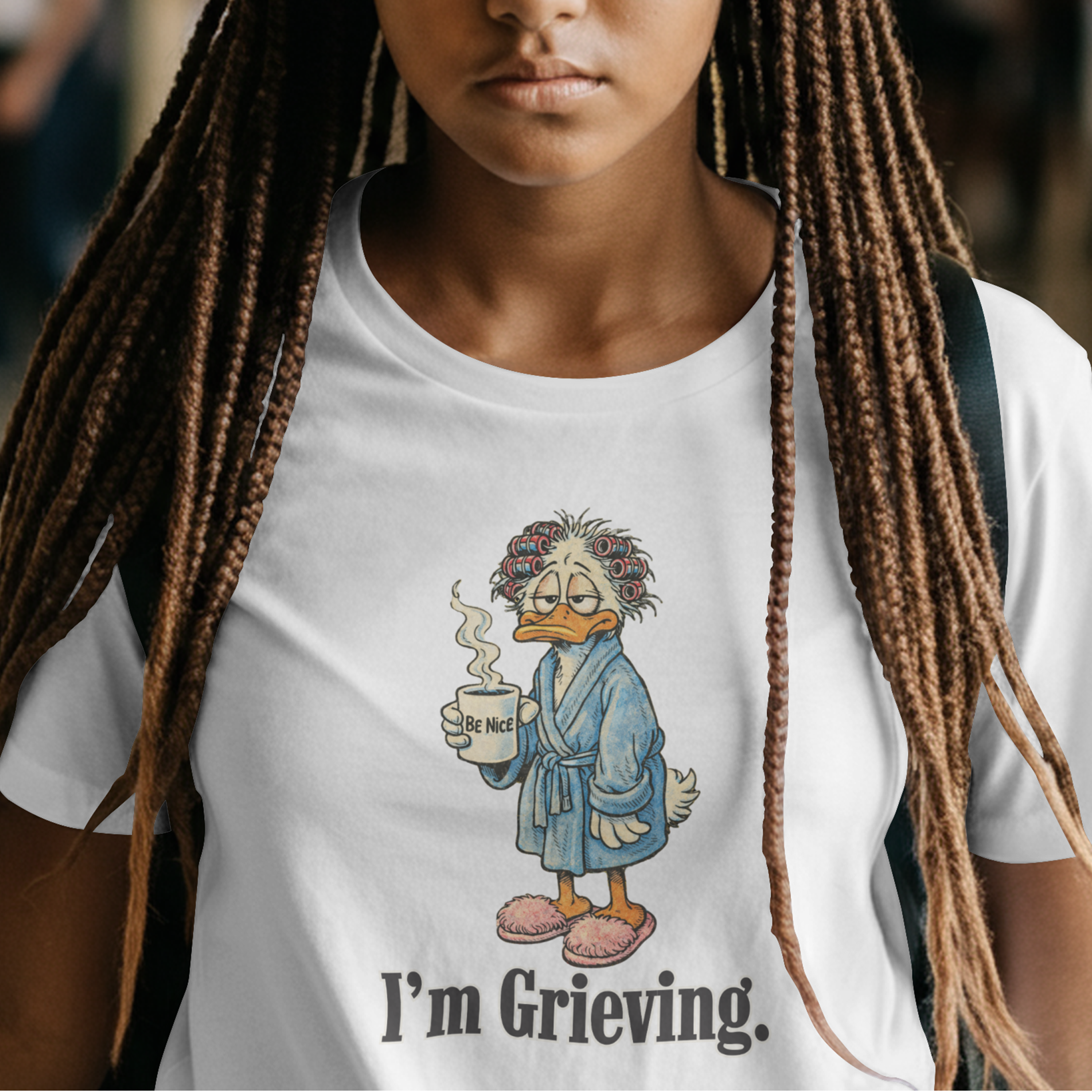 Grieving Duck Unisex Tee (girl duck)