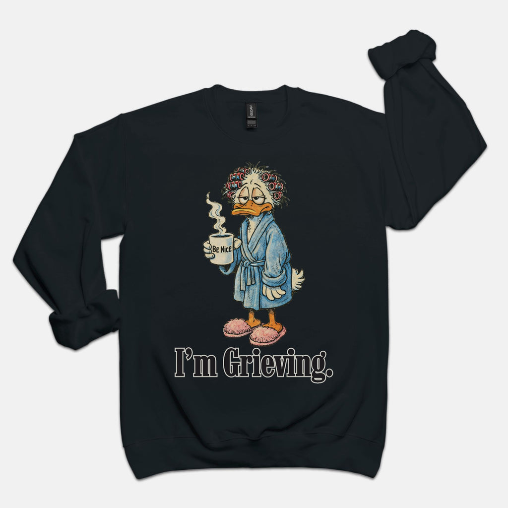 Grieving Duck Unisex Crew Neck Sweatshirt (girl duck)